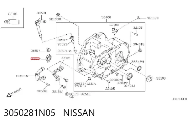 Rolamento de liberação de embraiagem 3050281N05 Nissan/Infiniti