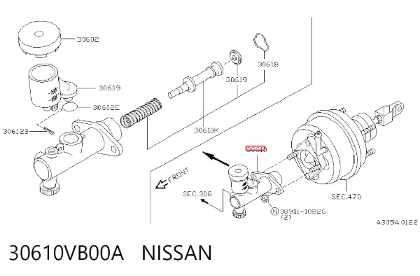 Cilindro mestre de embraiagem 30610VB00A Nissan/Infiniti