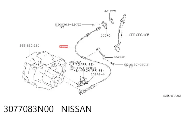 Cabo de embraiagem Nissan Primera W10