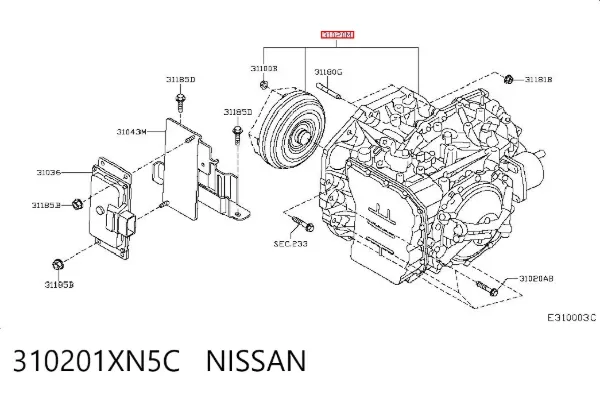 Caixa Automática de Mudança montada 310201XN5C Nissan/Infiniti