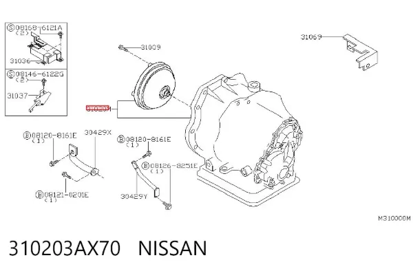 Caixa Automática de Mudança montada 310203AX70 Nissan/Infiniti