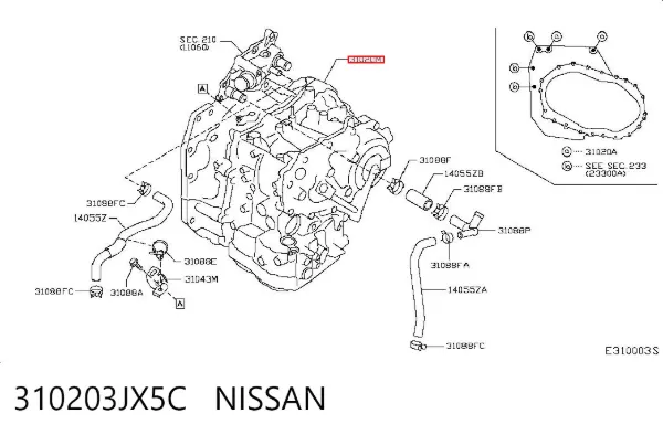 Caixa Automática de Mudança montada 310203JX5C Nissan/Infiniti