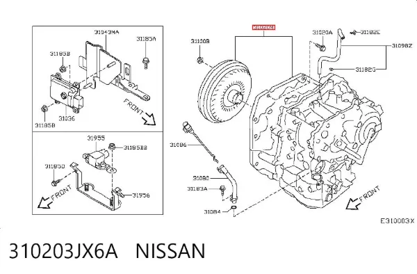 Caixa Automática de Mudança montada 310203JX6A Nissan/Infiniti