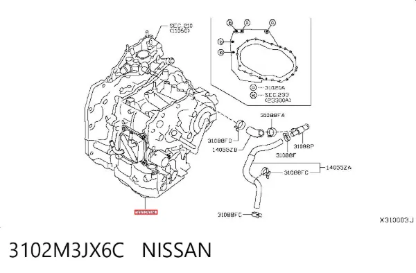 Caixa Automática de Mudança montada 3102M3JX6C Nissan/Infiniti