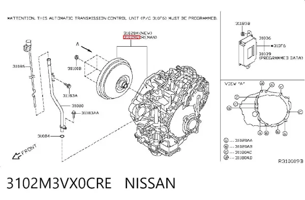 Caixa Automática de Mudança montada 3102M3VX0CRE Nissan/Infiniti