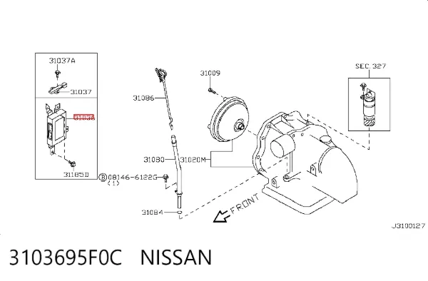 Módulo de direção (Centralina eletrônica) da Caixa Automática de Mudança eletrônica 3103695F0C Nissan/Infiniti