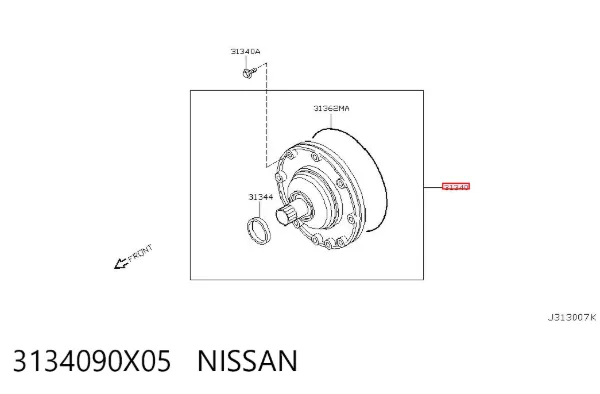 Bomba de óleo da Caixa Automática de Mudança 3134090X05 Nissan/Infiniti