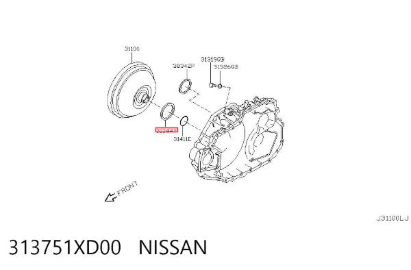 Bucim de bomba de óleo da Caixa Automática de Mudança 313751XD00 Nissan/Infiniti