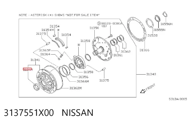 Vedação dianteira de cambota de motor Lexus IS E1