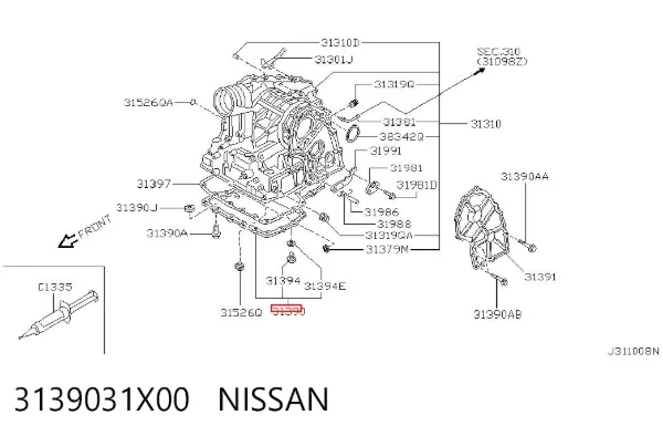 Cárter da Caixa Automática de Mudança 3139031X00 Nissan/Infiniti