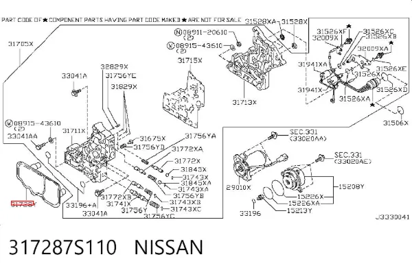 Filtro da Caixa Automática de Mudança 317287S110 Nissan/Infiniti