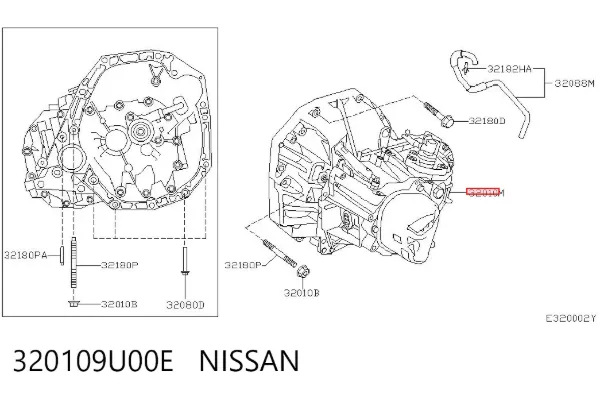 Caixa de Mudança montada (caixa mecânica de velocidades) 320109U00E Nissan/Infiniti