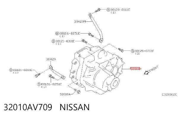Caixa de Mudança montada (caixa mecânica de velocidades) 32010AV709 Nissan/Infiniti