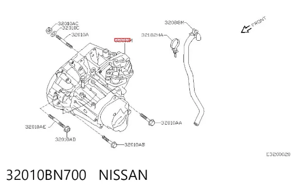 Caixa de Mudança montada (caixa mecânica de velocidades) 32010BN700 Nissan/Infiniti
