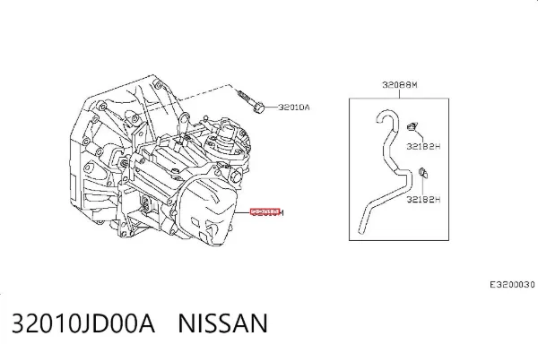 Caixa de Mudança montada (caixa mecânica de velocidades) 32010JD00A Nissan/Infiniti