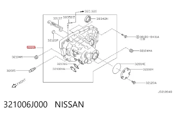 Corpo da Caixa Automática de Mudança/Caixa de Mudança 321006J000 Nissan/Infiniti
