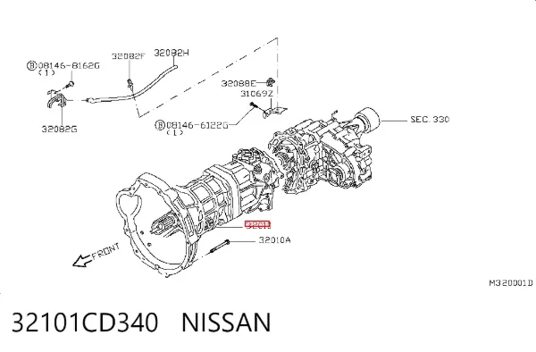 Caixa de Mudança montada (caixa mecânica de velocidades) 32101CD340 Nissan/Infiniti