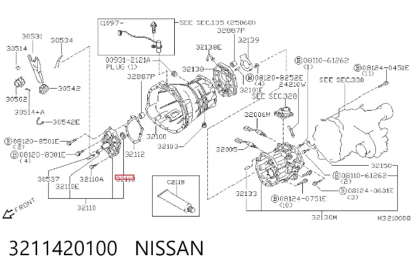 Vedação da Caixa Automática de Mudança (de árvore de saída/primária) N2038 Musashi