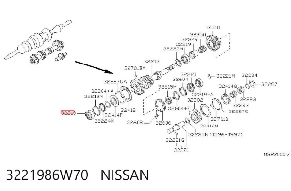 Rolamento da Caixa de Mudança 3221986W70 Nissan/Infiniti