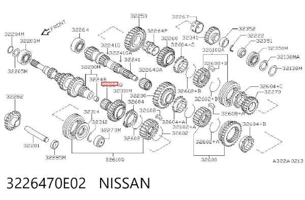 Rolamento da Caixa de Mudança 3226470E02 Nissan/Infiniti