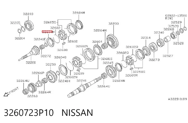 Anel de sincronizador 3260723P10 Nissan/Infiniti