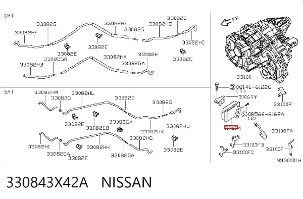 Módulo de direção da caixa de transferência 330843X42A Nissan/Infiniti