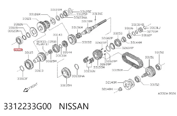 Rolamento da Caixa de Mudança 3312233G00 Nissan/Infiniti