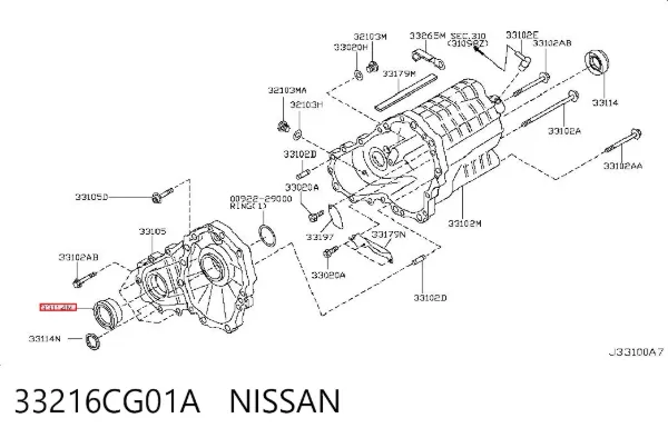 Bucim da caixa de transferência, da árvore primária 33216CG01A Nissan/Infiniti