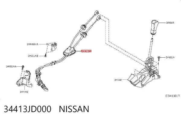 Cabo de mudança duplo 34413JD000 Nissan/Infiniti