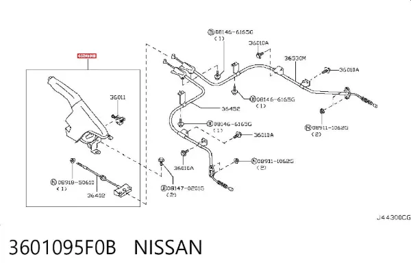Avalanca do freio de estacionamento 3601095F0B Nissan/Infiniti