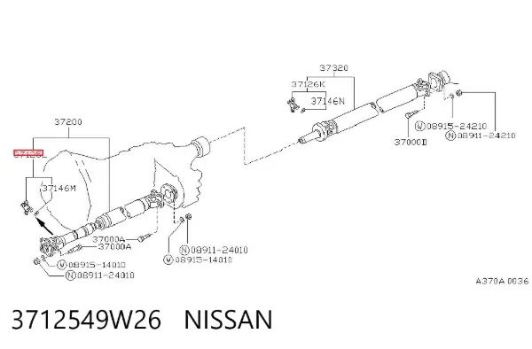 Cruzeta da junta universal traseira 3712549W26 Nissan/Infiniti