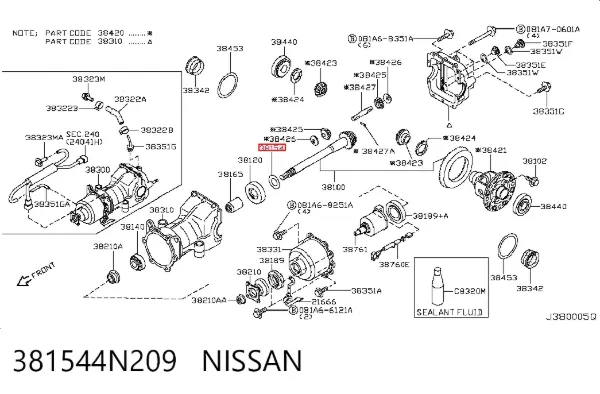  381544N209 Nissan/Infiniti