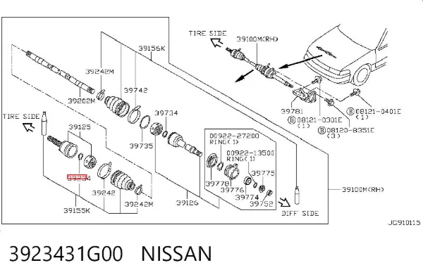  3923431G00 Nissan/Infiniti