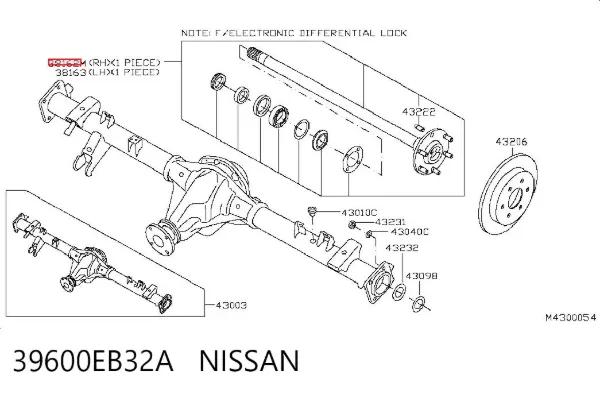 Semieixo traseiro direito 39600EB32A Nissan/Infiniti