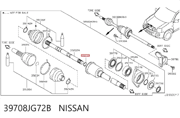  39708JG72B Nissan/Infiniti