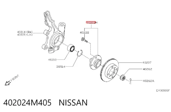 Cubo dianteiro 402024M405 Nissan/Infiniti