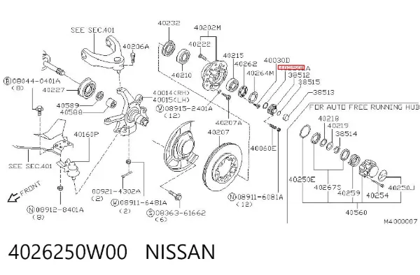  4026250W00 Nissan/Infiniti