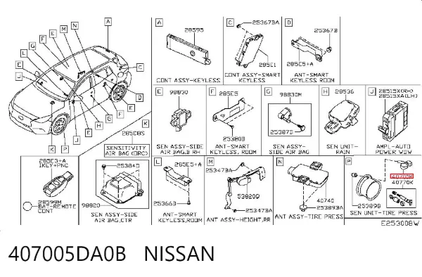  407005DA0B Nissan/Infiniti