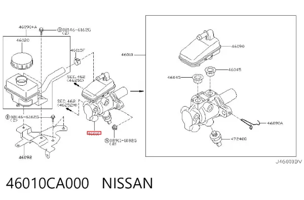 Cilindro mestre do freio Nissan Murano Z50