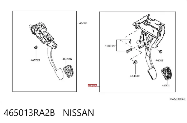 Pedal do freio 465013RA2B Nissan/Infiniti