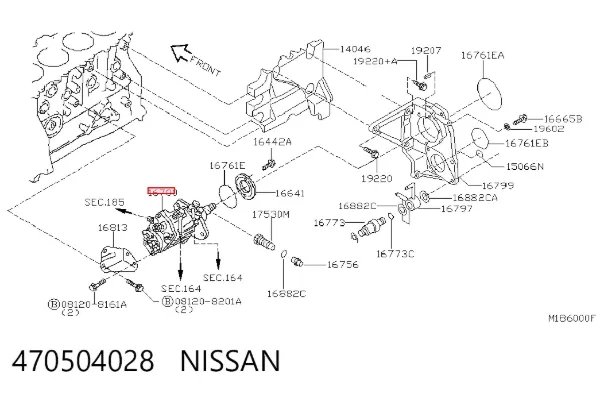 Bomba de combustível de pressão alta 470504028 Nissan/Infiniti