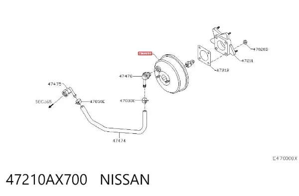 Reforçador dos freios a vácuo Nissan Micra K12