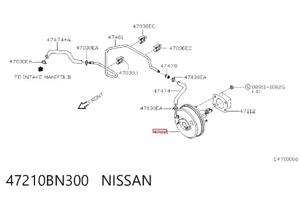 Reforçador dos freios a vácuo 47210BN300 Nissan/Infiniti