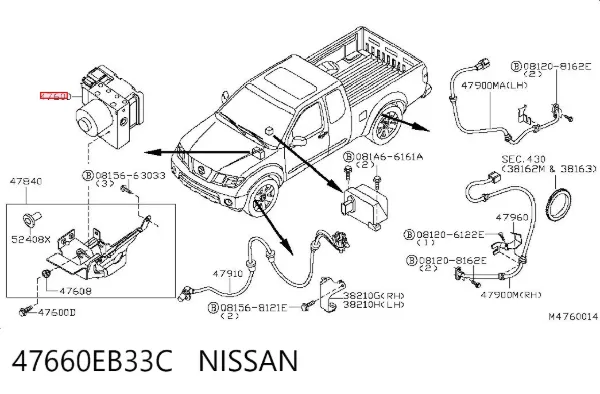 Unidade hidráulico de controlo ABS 47660EB33C Nissan/Infiniti