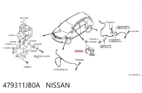 Sensor de aceleração transversal (ESP) 479311JB0A Nissan/Infiniti
