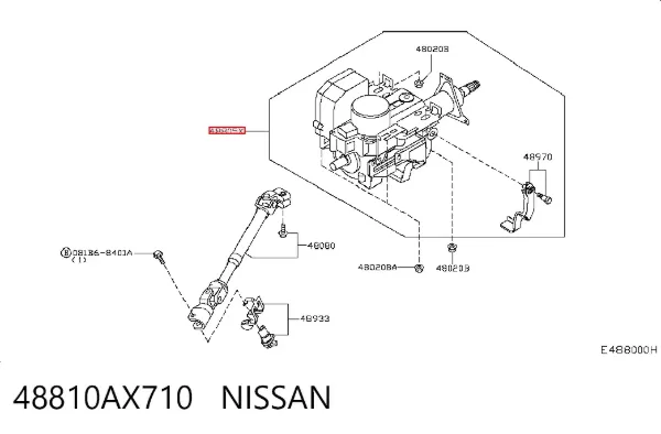 Coluna da direção 48810AX710 Nissan/Infiniti