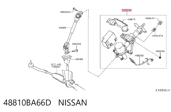 Coluna da direção 48810BA66D Nissan/Infiniti