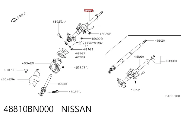 Coluna da direção Nissan Almera II