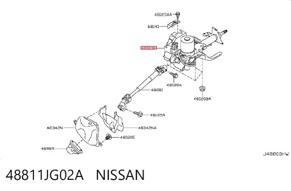Coluna da direção Nissan X-Trail T31