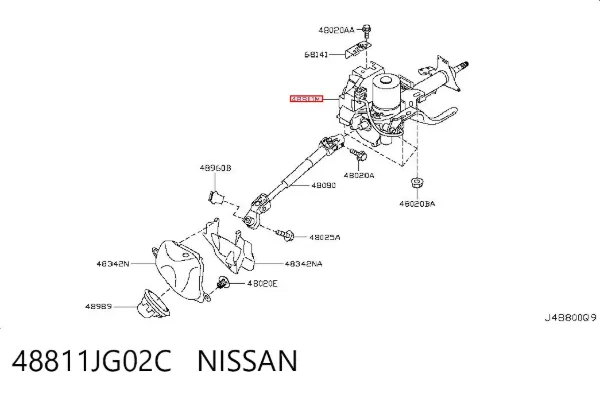 Coluna da direção 48811JG02C Nissan/Infiniti